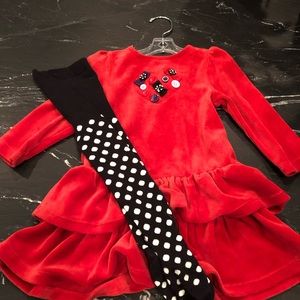 Red Velour dress, Gymboree 18-24 mos.